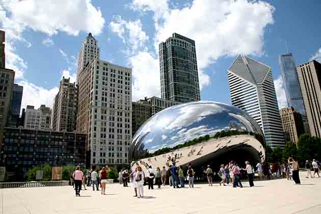 <p>Millennium Park in Chicago was conceived to celebrate the year 2000. It opened 4 years late, however. "The Bean" is one of its most famous sculptures!</p>