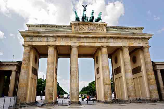 <p>Though it is much older (completed in 1791), the Brandenburg Gate is known more recently for being the site of celebrations of the Berlin Wall's demise in 1989.</p>