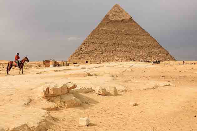 <p>The pyramid complex is technically in Giza, the 3rd-largest city in Egypt and located just outside of the capital Cairo. The Great Pyramid is over 4,500 years old!</p>