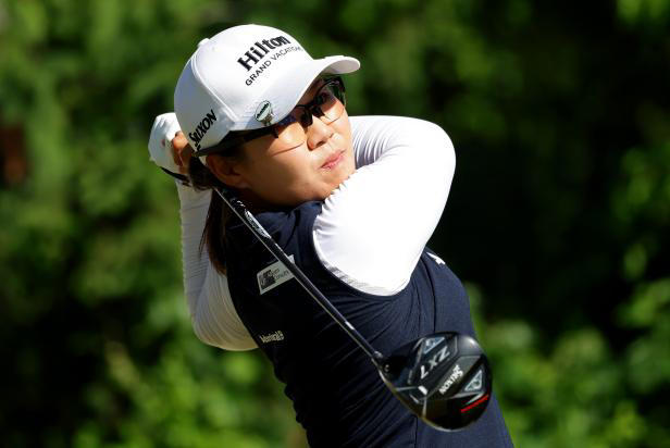 Nasa Hataoka of Japan plays her shot from the 14th tee during the first round of the ShopRite LPGA Classic.