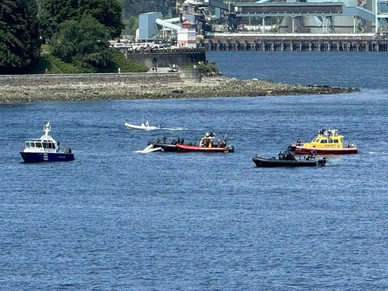 Josh Stromberg from Seattle took this photo of rescue teams aiding the crew of a seaplane that crashed in Coal Harbour on Saturday, June 8, 2024.