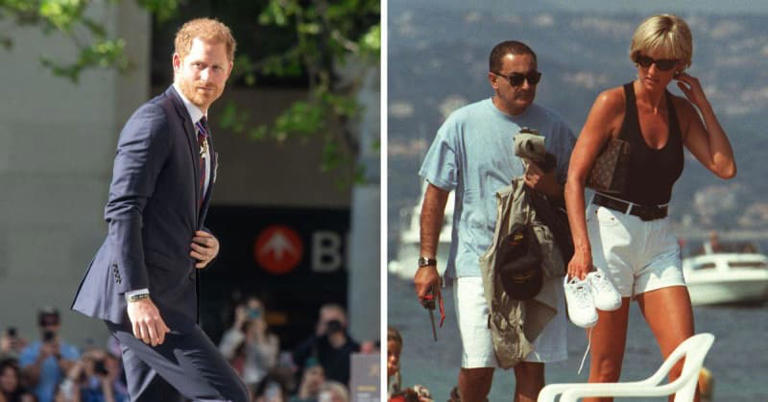 Harry, Duke of Sussex, 'tries to keep Princess Diana's (pictured with Dodi Fayed) memory alive,' according to a royal source.MEGA