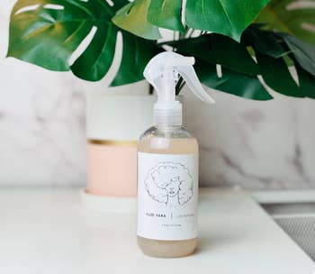 The bottle of curl spray