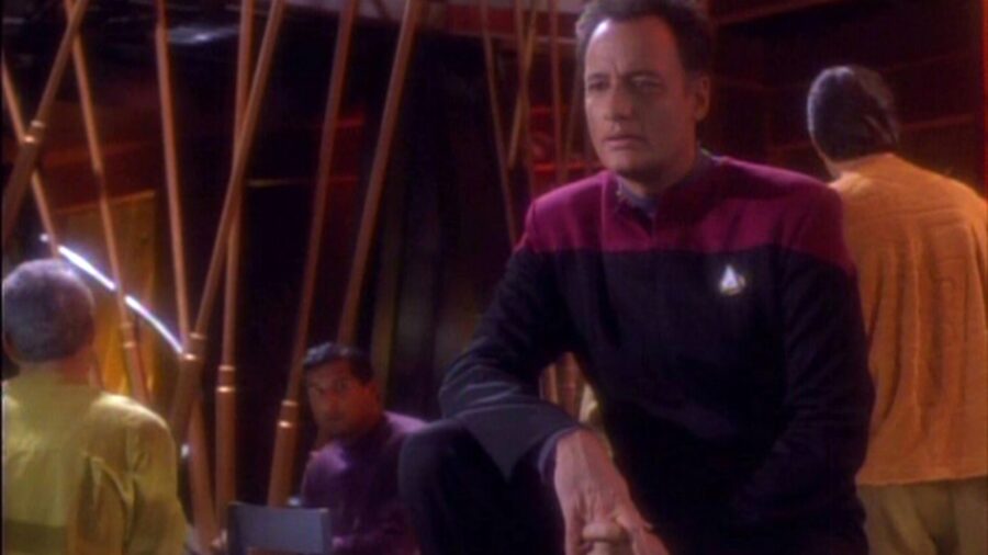 <p>This was a very memorable moment for a (let’s be honest) forgettable episode of Star Trek: Deep Space Nine, and we wouldn’t have wagered any latinum on any outtake making the moment any better. However, John de Lancie proves in this clip that he can be just as unexpectedly hilarious as Q. Instead of reading the line as written, de Lancie responded to the commander’s threat by asking, “or what…you’ll ravish me?”</p>