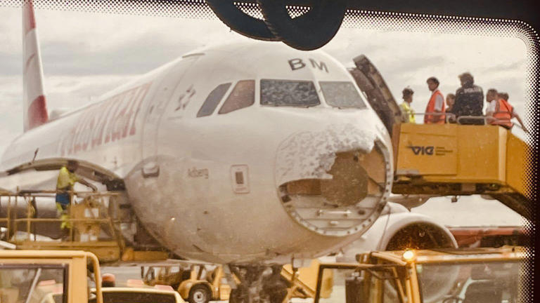 Damage to Austrian Airlines flight