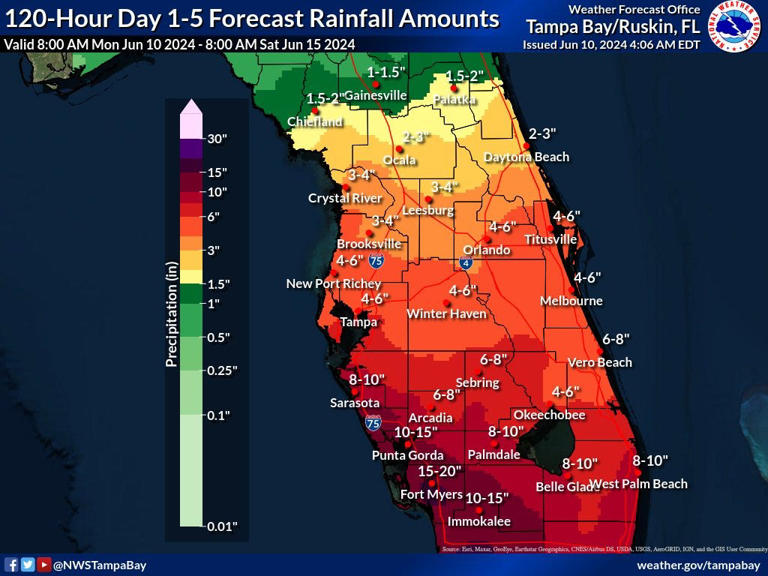 Naples, Marco areas to see highest rainfall totals as tropical moisture