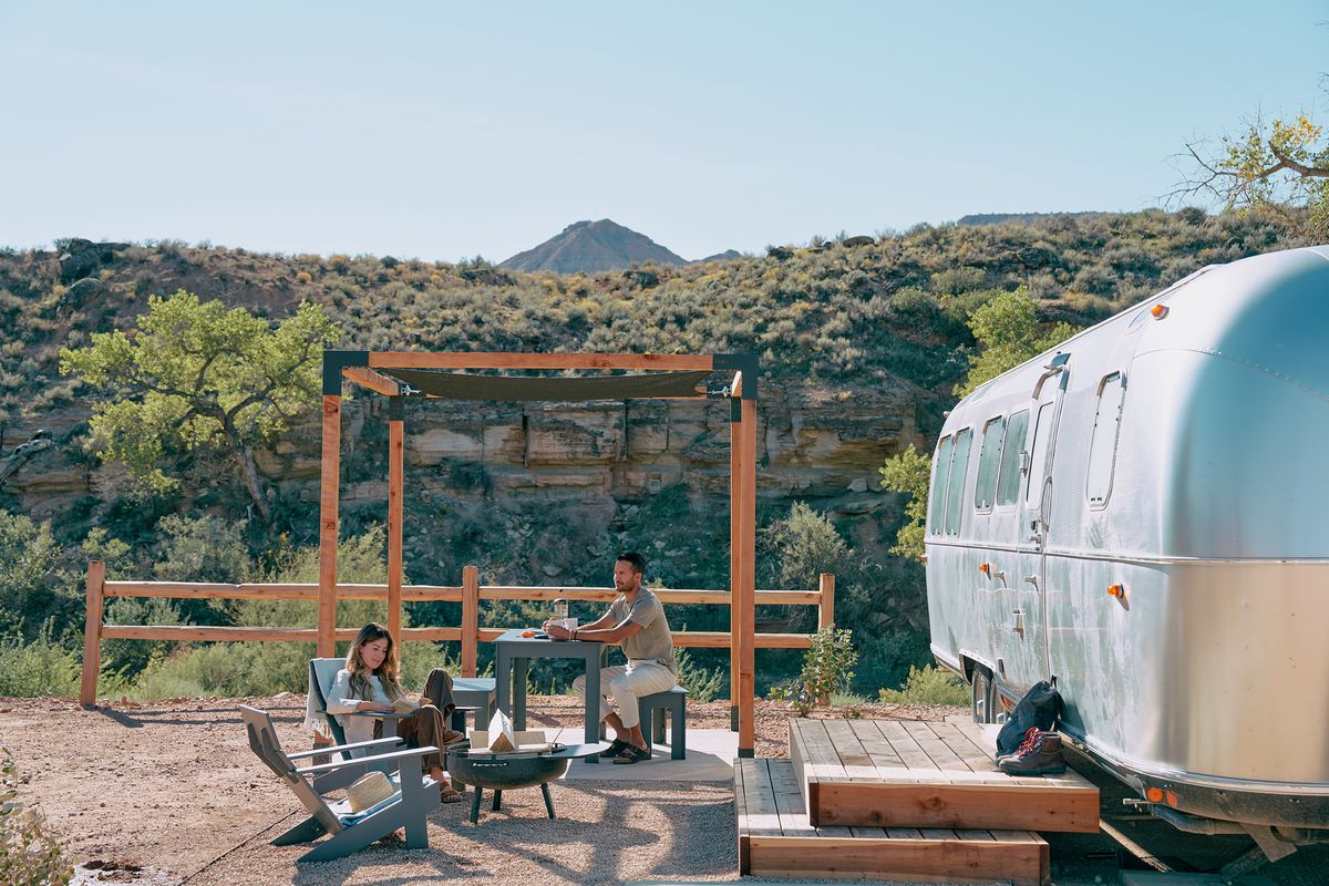 <p><strong>Distance From Zion National Park:</strong> 14 miles</p><p>Glamping can take many forms, but there may be no more stylish place to do it than <a href="https://autocamp.com/location/zion/">AutoCamp Zion</a>, where accommodations are no mere tents, but kitted-out Airstream trailers and cabins. Each one boasts a kitchenette and full bathroom (and, crucially, heat and AC), but common spaces at the property also include an on-site restaurant and general store. Activity-wise, you can hop into complimentary yoga classes in the morning before you set off for a hike, or AutoCamp can help arrange for guided hiking tours, canyoneering experiences, or stargazing.</p><p><a class="body-btn-link" href="https://go.redirectingat.com?id=74968X1553576&url=https%3A%2F%2Fwww.tripadvisor.com%2FHotel_Review-g57158-d25350313-Reviews-Autocamp_Zion-Virgin_Utah.html&sref=https%3A%2F%2Fwww.popularmechanics.com%2Fadventure%2Foutdoors%2Fg60538303%2Fbest-hotels-near-zion-national-park%2F">Shop Now</a></p>