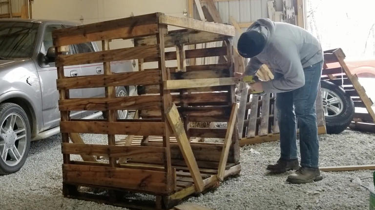 DIY A Firewood Rack With This Practically Free Wood Pallet Hack