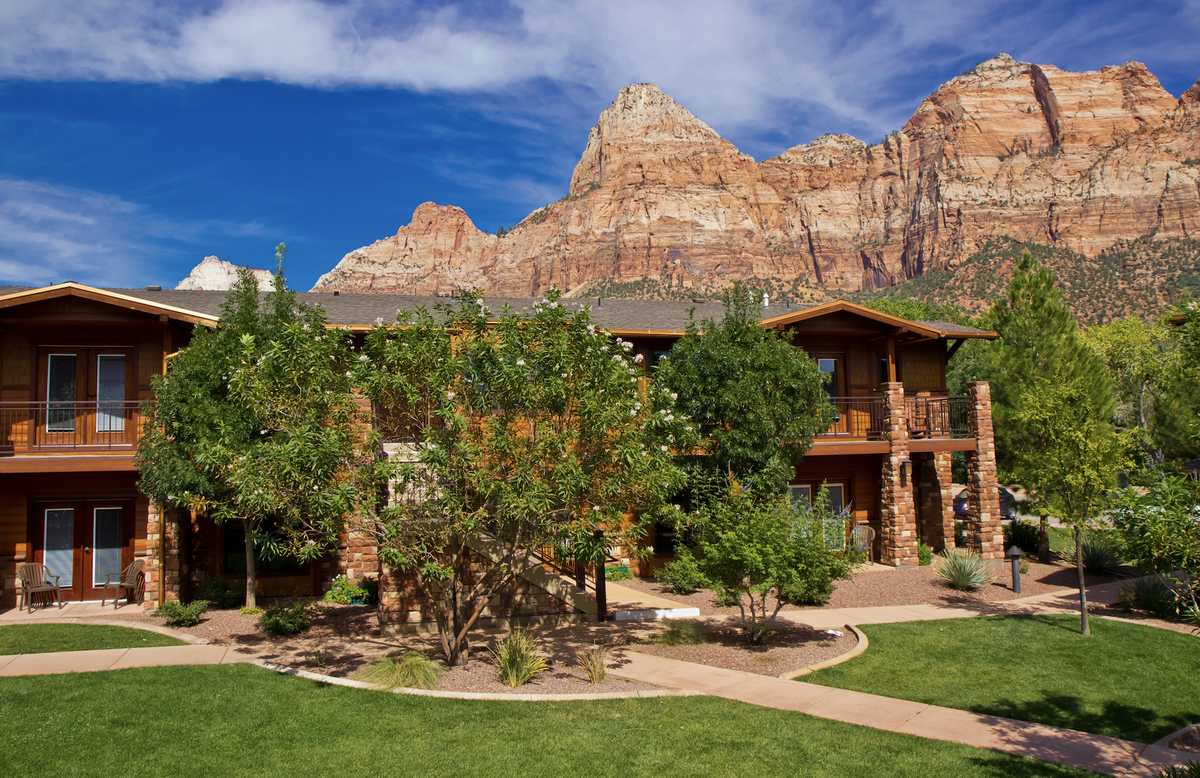 <p><strong>Distance From Zion National Park:</strong> Under 2 miles</p><p>Located across the street from Zion National Park's entrance, it's hard to stay anywhere closer than <a href="https://cablemountainlodge.com/">Cable Mountain Lodge</a>—unless you're actually inside the park, but more on that below. The hotel's proximity is not the only reason it earns a place on our list: Its large suites with jetted soaking tubs and spacious outdoor pool with a stunning view of the mountains make it one of the best options in Springdale. If you want a taste of camping without committing, the hotel also features <a href="https://cablemountainlodge.com/service/riverside-picnic-area/">a riverside picnic area</a> complete with grills.</p><p><a class="body-btn-link" href="https://go.redirectingat.com?id=74968X1553576&url=https%3A%2F%2Fwww.tripadvisor.com%2FHotel_Review-g61001-d1130977-Reviews-Cable_Mountain_Lodge-Springdale_Utah.html&sref=https%3A%2F%2Fwww.popularmechanics.com%2Fadventure%2Foutdoors%2Fg60538303%2Fbest-hotels-near-zion-national-park%2F">Shop Now</a></p>