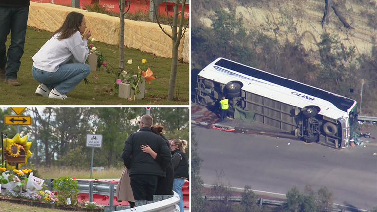 Heartbreaking tributes left for Hunter Valley bus crash victims a year on