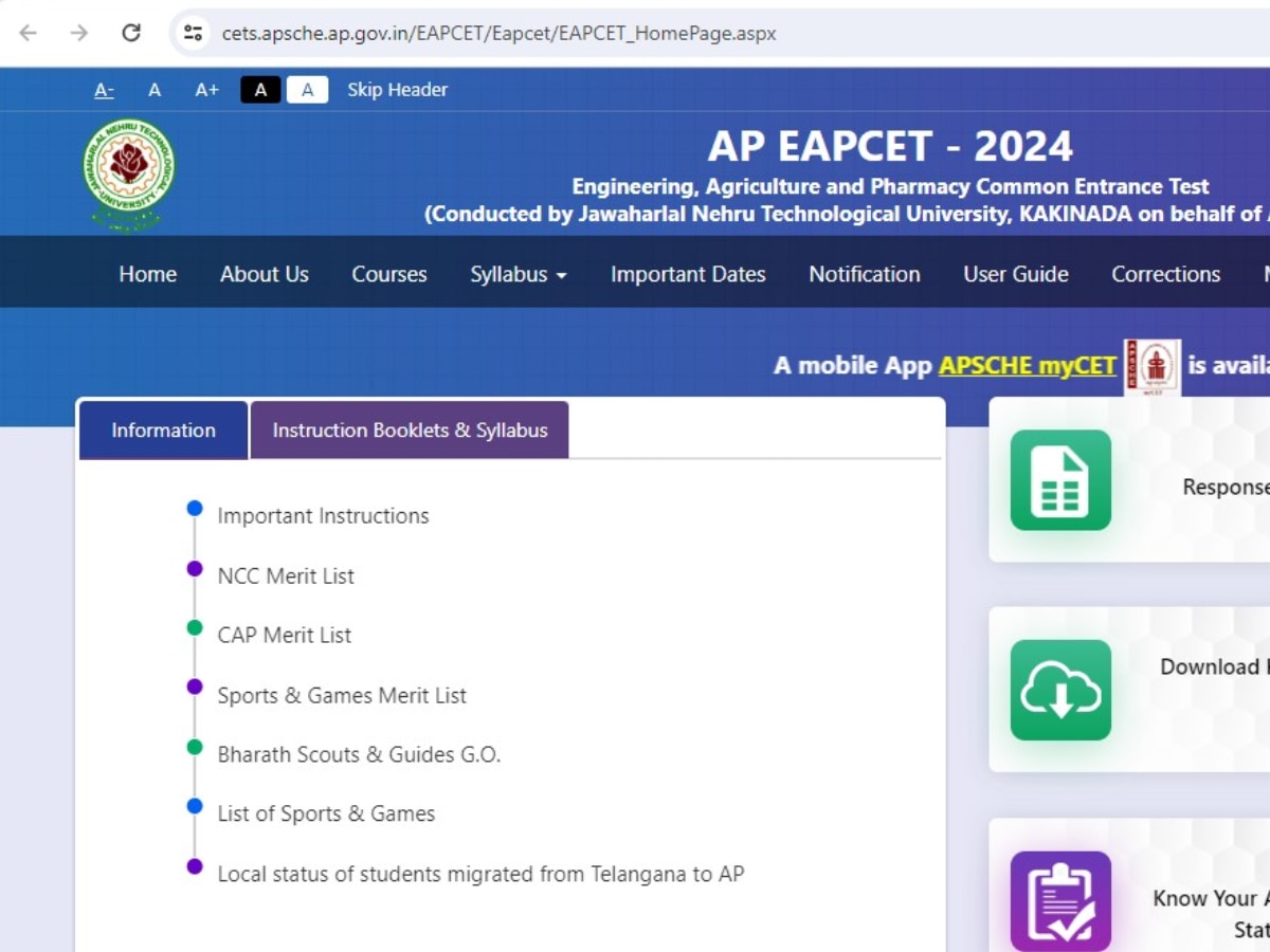 AP EAMCET 2024 Results LIVE: Andhra Pradesh EAPCET Result, Rank Card At ...