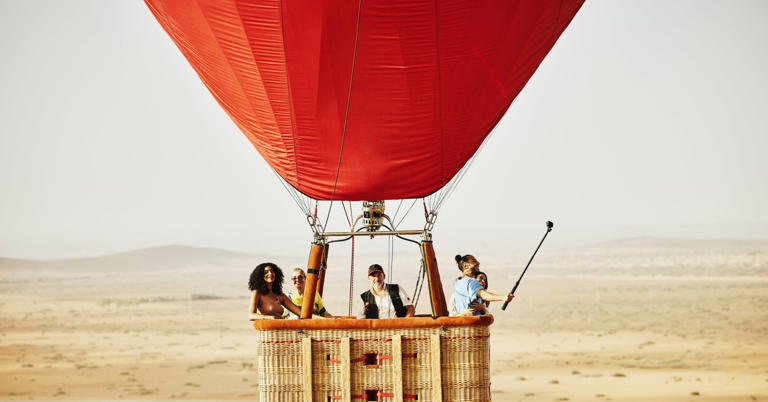 A hot air balloon ride over the deserts of Morocco. 