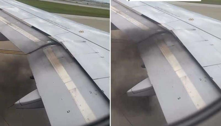 United Airlines Flight Engine Catches Fire Moments Before Takeoff At