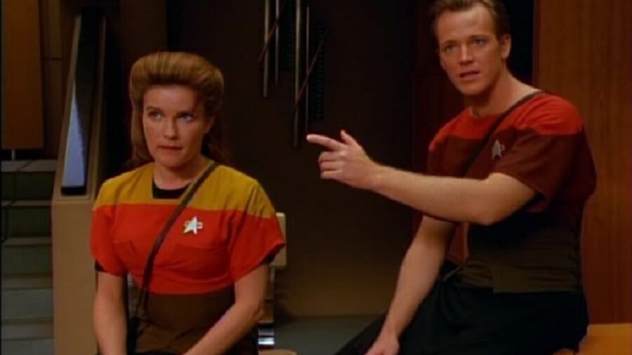 <p>In the Star Trek: Voyager episode “Time and Again,” Janeway and Paris have the same debate regarding the doomed planet around them. As a good Starfleet captain, Janeway firmly argues that they need to uphold the Prime Directive. She has to order Paris (who is firmly of the opinion they need to try to save the planet) to not warn anyone what is going to happen.</p>