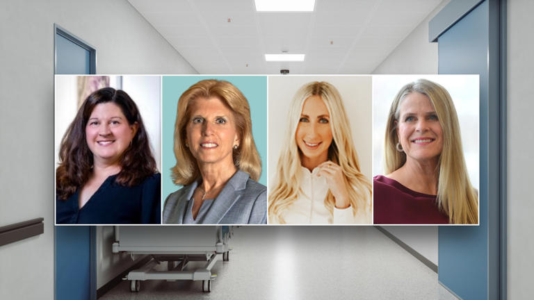Left to right, Karie Ryan, Michele Acito, Katelynn Blackburn and Lisbeth Votruba shared insights into the nursing profession with Fox News Digital. Two other nurses shared thoughts as well. Fox News