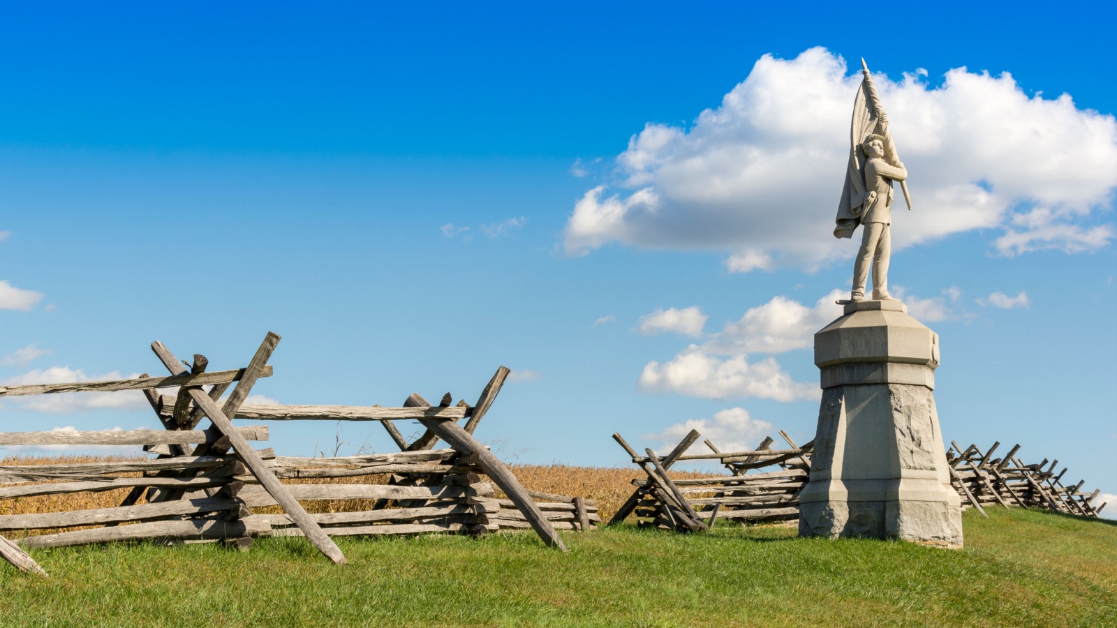 image credit: Gary Riegel/Shutterstock <p>Antietam was the backdrop for the bloodiest single-day battle in American history, with over 23,000 soldiers killed, wounded, or missing. Now a national park, the site offers a reflective experience with well-preserved landscapes and informative visitor centers. Each year, the park commemorates the battle with ceremonies and historical talks that attract history enthusiasts from around the globe.</p>