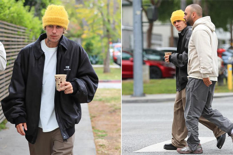Justin Bieber looked relaxed out for a stroll after announcing his baby news