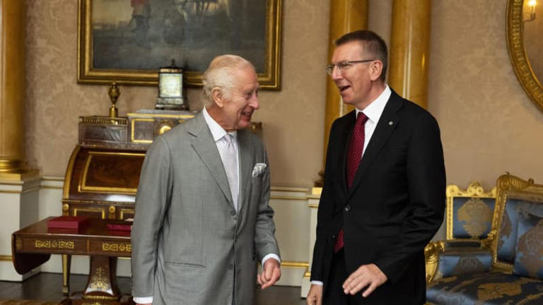 King Charles meets with the President of Latvia in private audience at Buckingham Palace