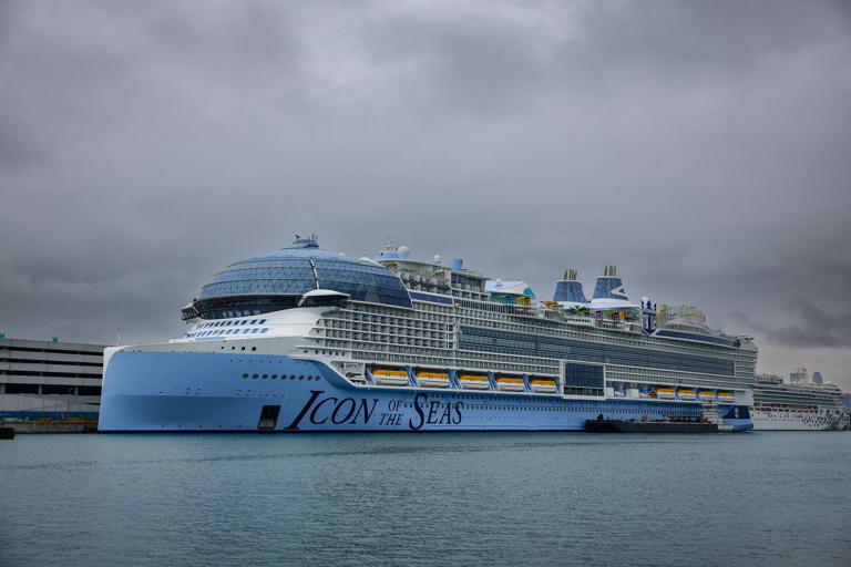 The Royal Caribbean Icon of the Seas cruise ship docked at Port Miami in Miami, Florida. Image / Getty