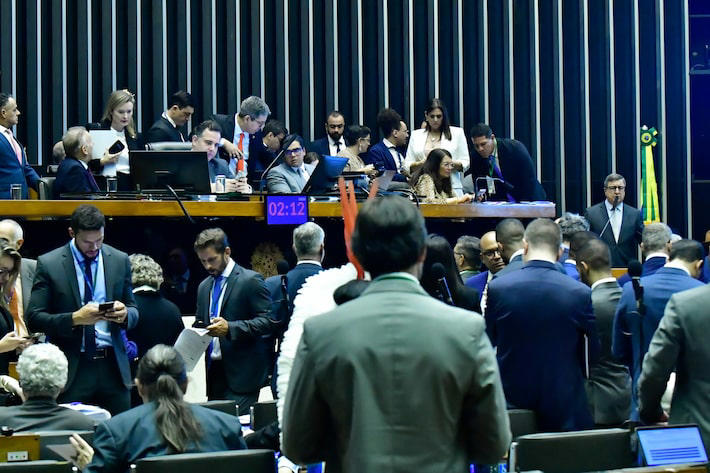 Votação de vetos presidenciais em sessão do Congresso Foto: Waldemir Barreto/Agência Senado