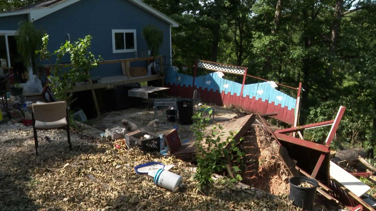 Rogers family works endlessly to clear storm debris surrounding their home