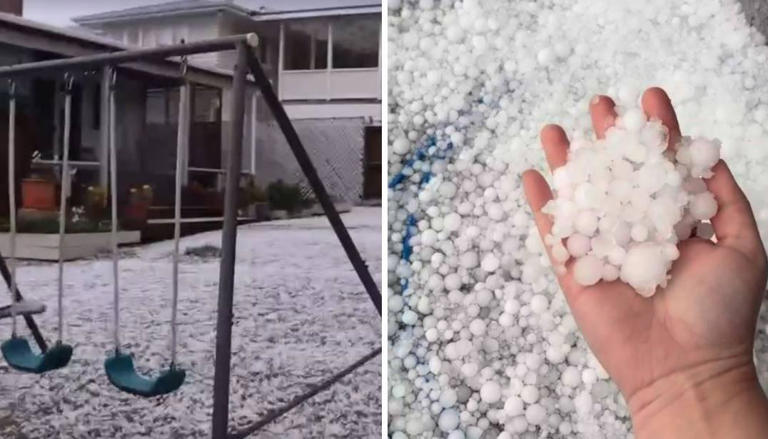 Watch: Heavy hail in Auckland's Botany.