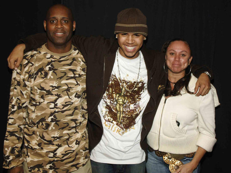 L. Busacca/WireImage Clinton Brown, Chris Brown and Joyce Hawkins.