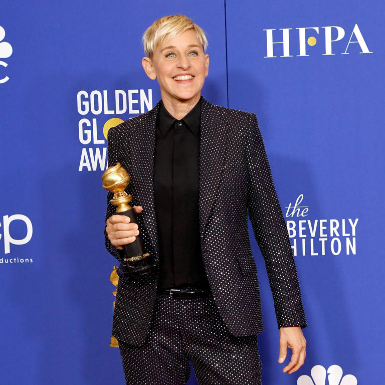 Ellen DeGeneres, winner of the Carol Burnett Award, poses in the press room during the 77th Annual Golden Globe Awards at the Beverly Hilton on Jan. 5, 2020, in Beverly Hills, California.