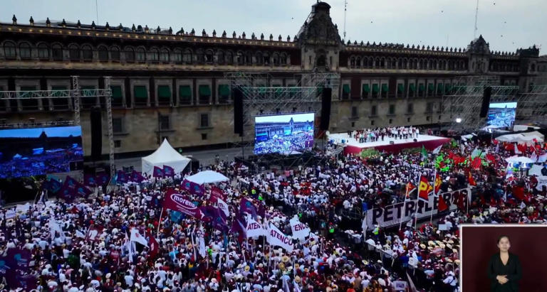 Cierra campaña Claudia Sheinbaum ante miles de simpatizantes en el Zócalo de CDMX