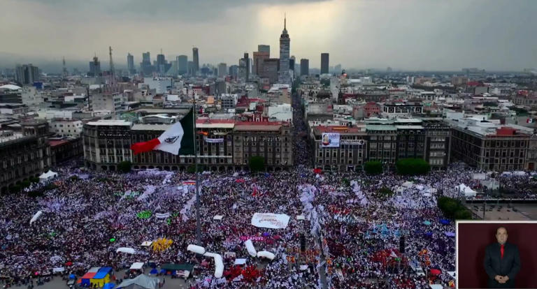 Cierra campaña Claudia Sheinbaum ante miles de simpatizantes en el Zócalo de CDMX