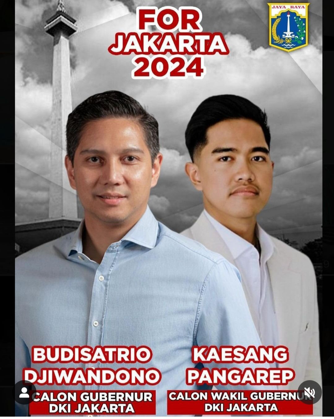 Gerindra Sebar Poster Budi Djiwandono - Kaesang Untuk Pilgub Jakarta