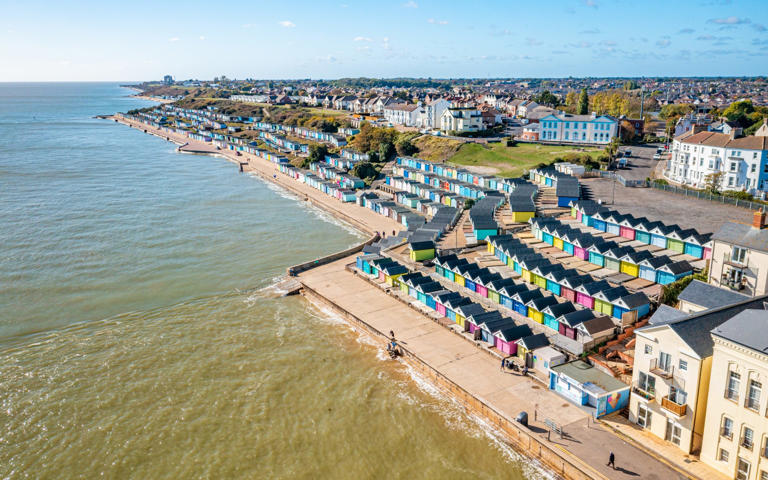 Walton-on-the-Naze is one of England's many colourful seafronts - Aerial Essex