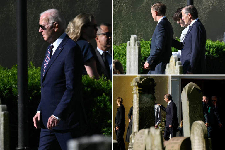 Joe and Hunter Biden attend church, visit Beau Biden’s grave days before first son’s federal trial