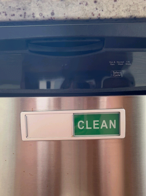GIF of finger sliding the indicator from clean to dirty