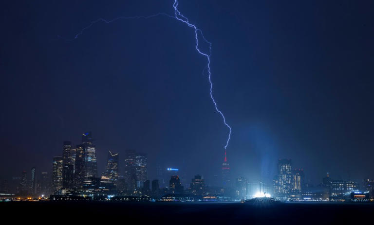 Watch Lightning Strikes Empire State Building During Storm 