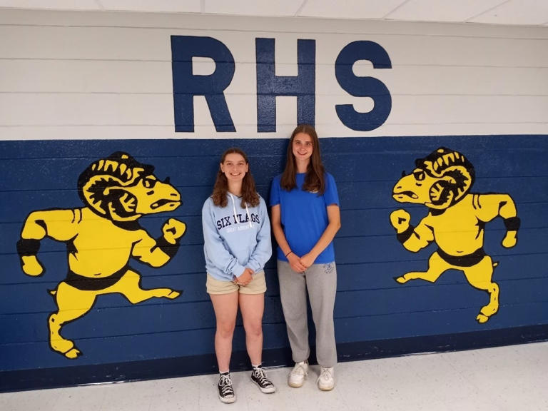 RHS Class of 2024 salutatorian Katherine Larson (left) and Valedictorian Natalie Crowley were honored Thursday as the top two students.