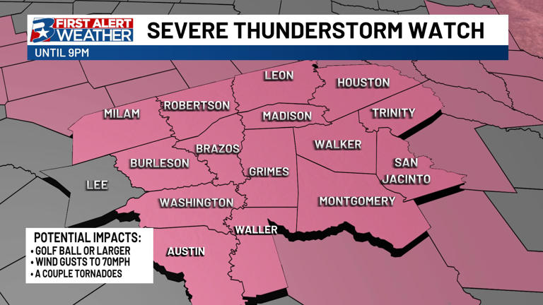 Severe Thunderstorm Watch Issued For Portions Of The Area Until 9pm 2347