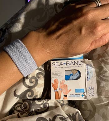 another angle of the wristband on the reviewer's wrist