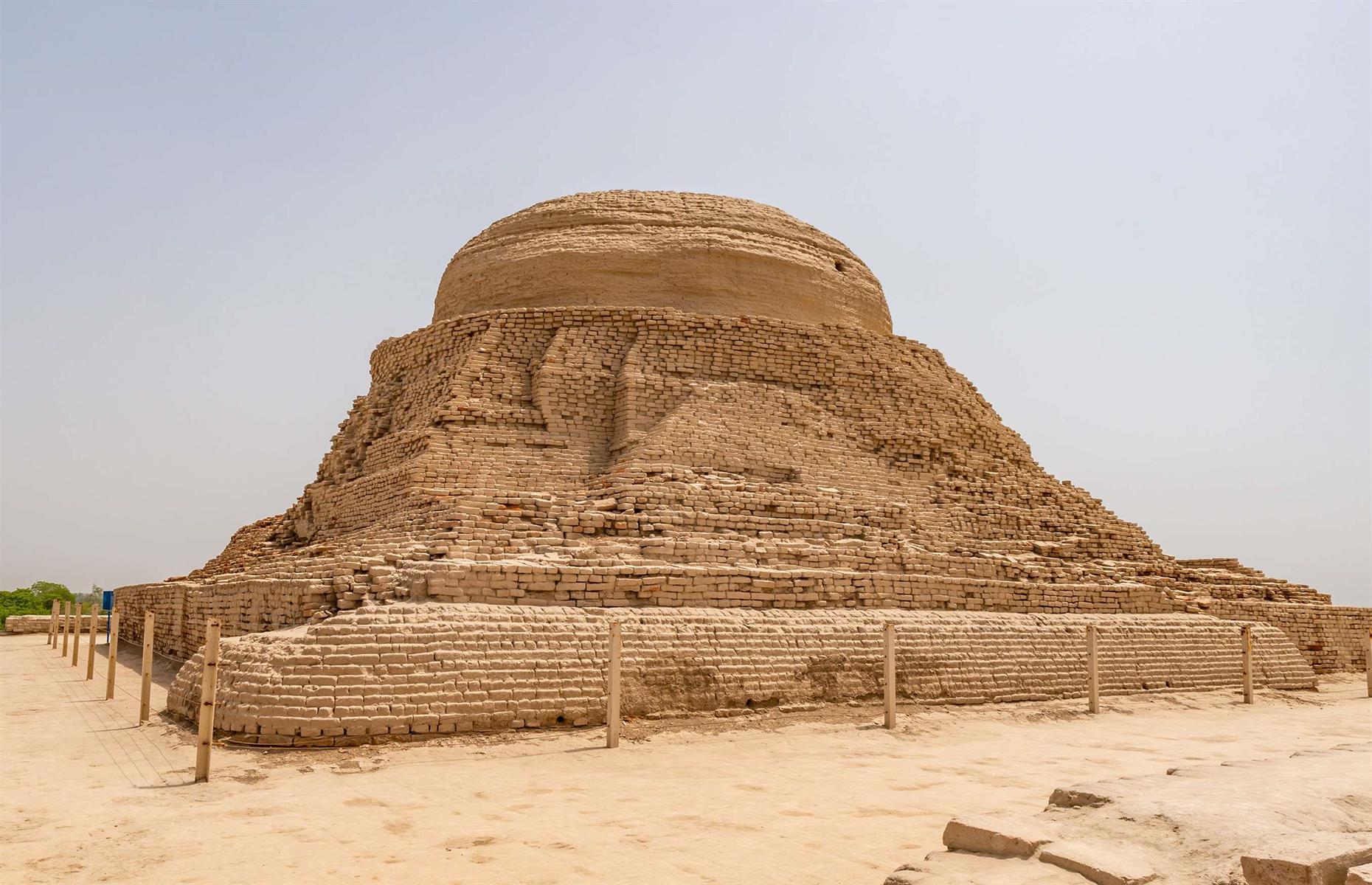 <p>A UNESCO World Heritage Site, Mohenjo-daro was built by the ancient Indus Valley civilisation and contains a grid system of baked brick houses, a large granary and at least two assembly halls. The site's most important building, a large hemispherical 'stupa' associated with worship, was mercifully undamaged.</p>  <p><strong>Liked this? Click on the Follow button above for more great stories from loveEXPLORING</strong></p>  <p><a href="https://www.loveexploring.com/galleries/273069/the-worlds-oldest-landmarks-still-attracting-the-crowds-today"><strong>Now check out the world's oldest attractions still loved by tourists today...</strong></a></p>