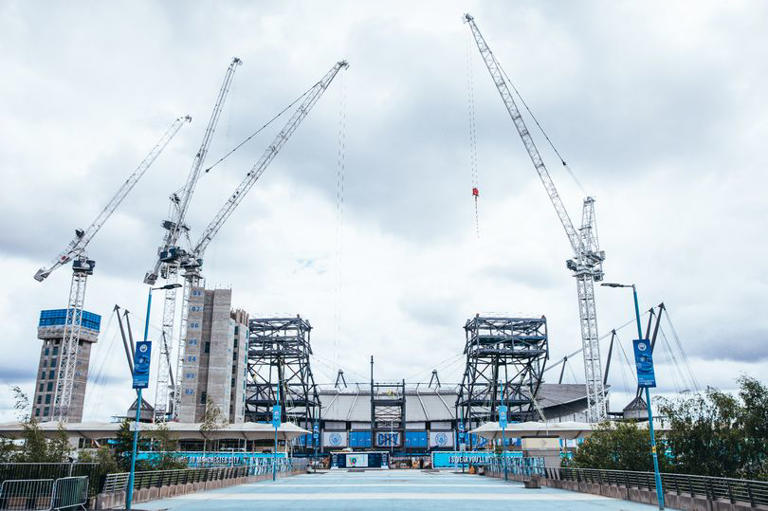 A view of the North Stand development at Manchester City