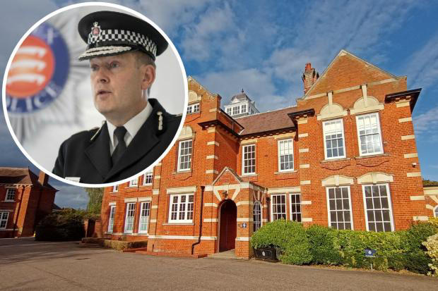 Hearing - Essex Police Chief Constable BJ Harrington (inset) said the former PC would have been dismissed (Image: Newsquest / Essex Police)