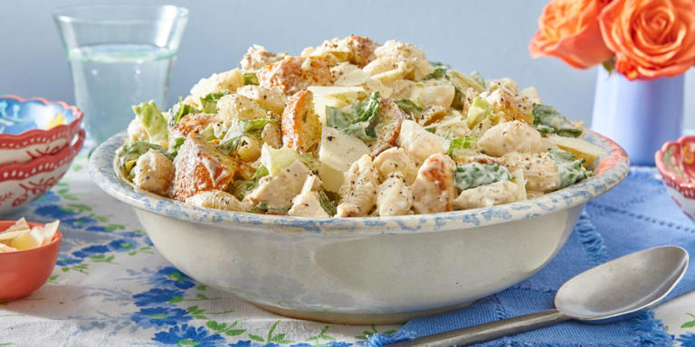 Creamy Chicken Caesar Pasta Salad Is Make-Ahead Friendly And A Total ...