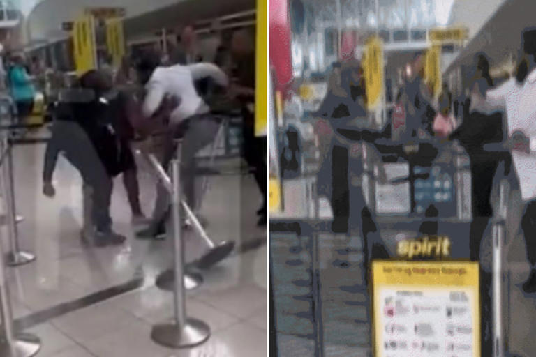 Fists fly during brawl at Spirit Airlines counter in Baltimore airport, wild video shows