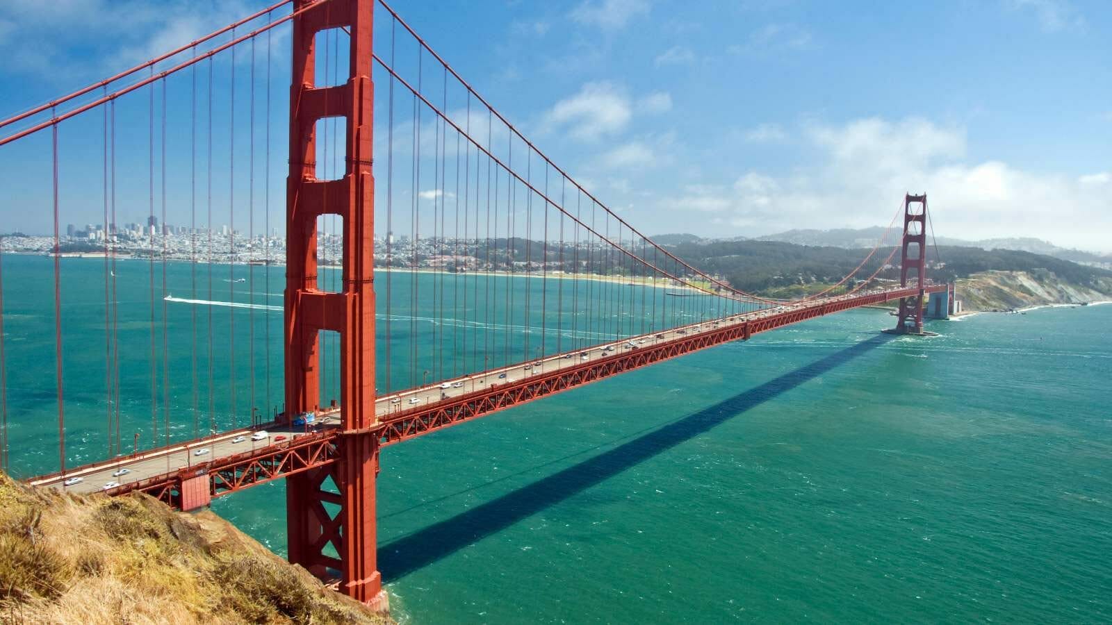 <p>The Golden Gate Bridge is one of the most iconic landmarks in the United States. It’s a beautiful suspension bridge that spans the Golden Gate strait, connecting San Francisco to Marin County.</p>