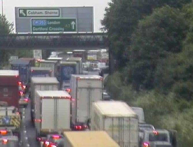 Traffic queues on the London-bound A2. Picture: National Highways