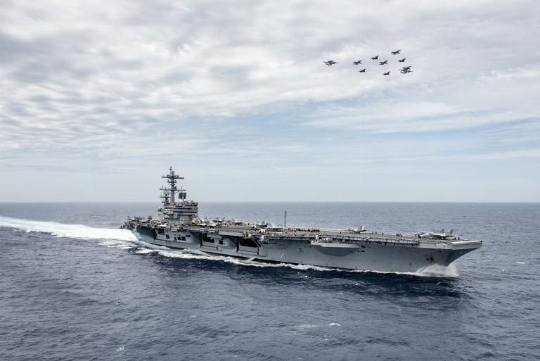 <p>The USS George H.W. Bush is nicknamed "The Avenger" after the plane that H.W. Bush flew during World War II. The ship was delivered in May 2009 and served during Operation Enduring Freedom in Iraq and in 2014 was the first to launch air strikes against ISIS. </p> <p>The carrier displaces over 100,000 tons and the flight deck measures 333 meters in length. Powered by nuclear reactors, she can operate for more than 20 years without refueling and can reach speeds well over 30 knots. </p>