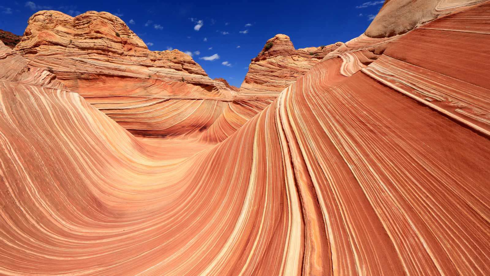 <p>The Wave is a rock formation (sandstone) located in Arizona, near its border with Utah. The Wave is so well known amongst hikers and photographers that they have to limit the number of people that go there. They have a daily lottery system used to dispense only ten next-day permits in person and ten online permits, so basically 20 people a day get to go and check this out with a guide.</p>
