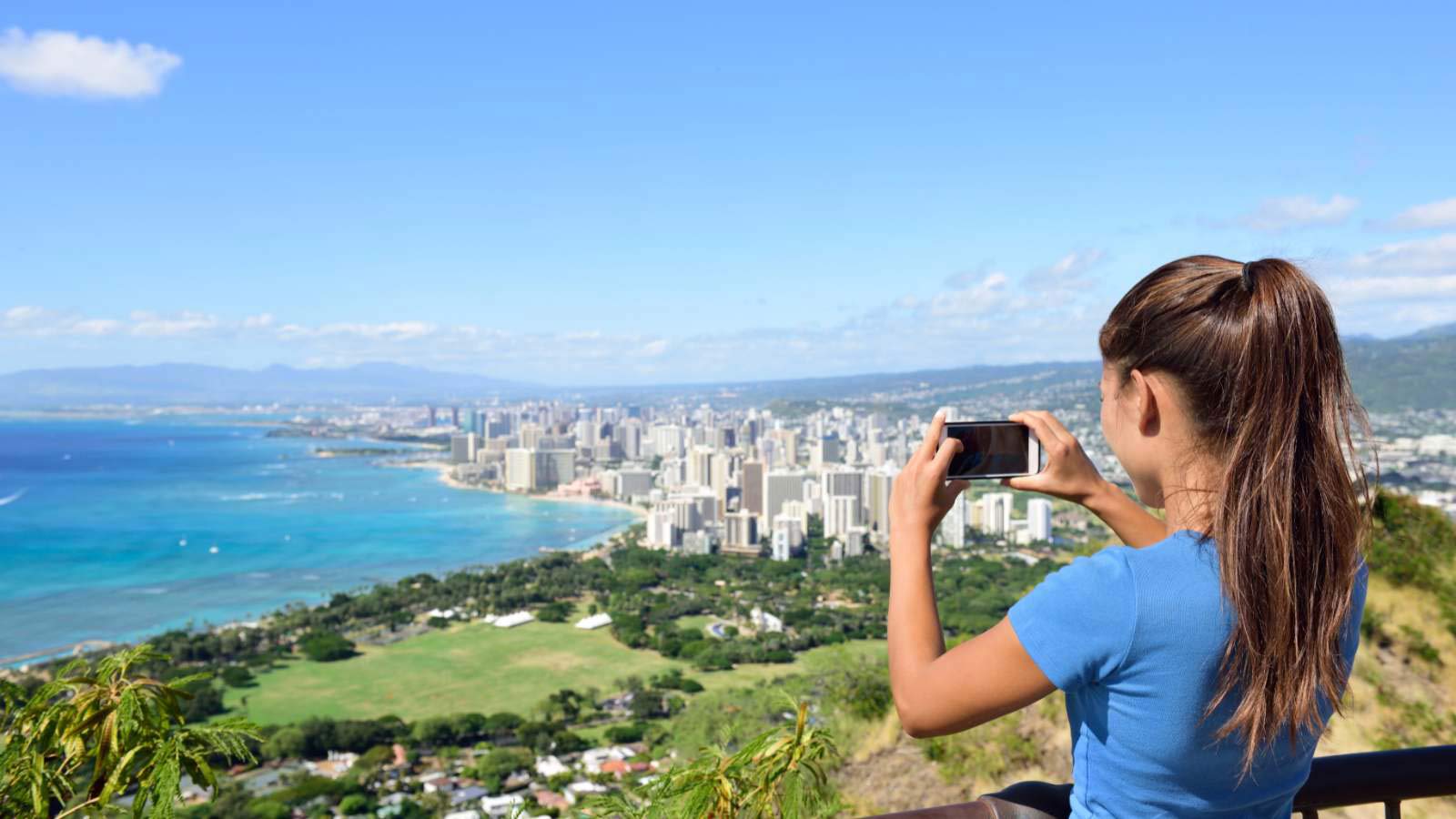 <p>Many people don’t realize that Diamond Head is not a peninsula but a crater. The military realized the strategic importance of Diamond Head and built lookout towers and bunkers at the top. Visitors can hike to the top, 560 feet above sea level, but it can be crowded, making it challenging to take that perfect selfie.</p>