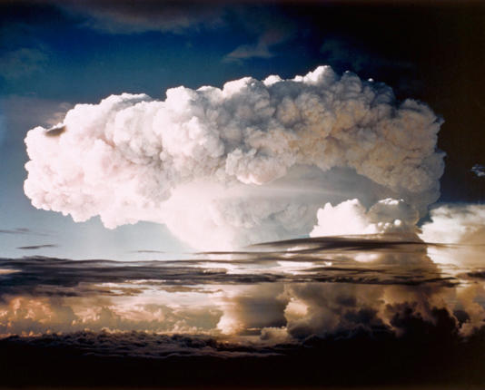 The mushroom cloud from Ivy Mike, one of the largest nuclear blasts ever (Picture: Corbis via Getty Images)