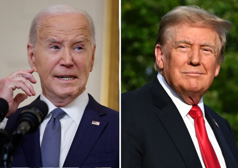 President Joe Biden reacted when asked about Donald Trump assigning blame to him over the hush-money trial conviction.
